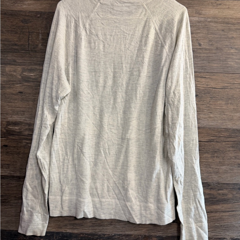 Vince Cream and Gray Long Sleeve Sweater - Picture 4 of 5